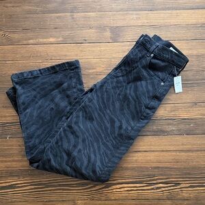 GAP Black Zebra Print Wide Leg Jeans